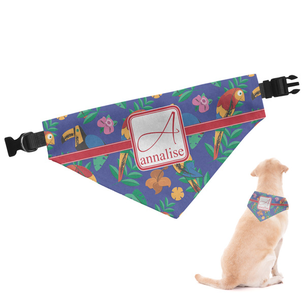 Custom Parrots & Toucans Dog Bandana - Medium (Personalized)