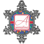 Parrots & Toucans Vintage Snowflake Ornament (Personalized)