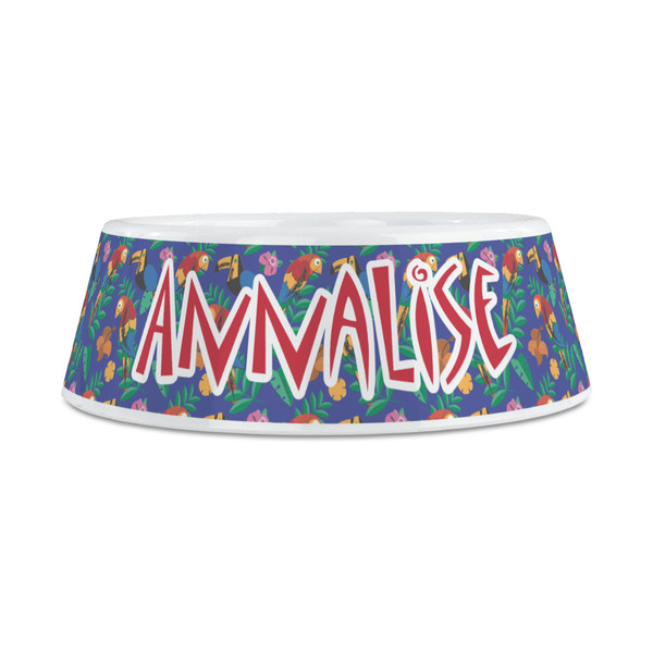 Parrots & Toucans Plastic Dog Bowls - Medium - FRONT