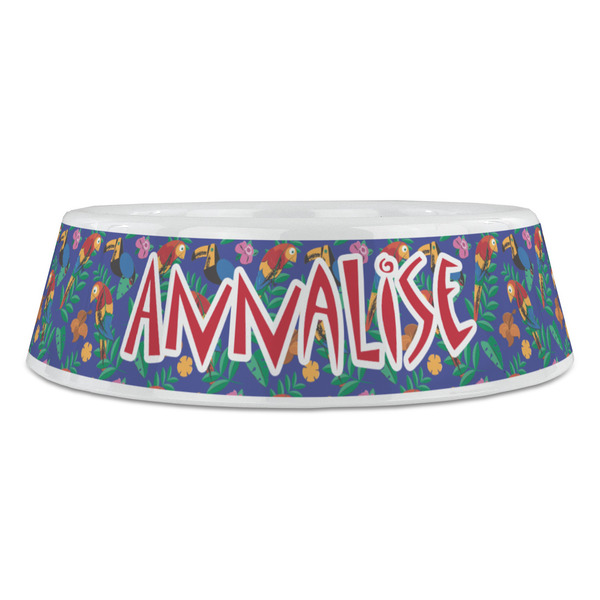 Parrots & Toucans Plastic Pet Bowls - Large - FRONT
