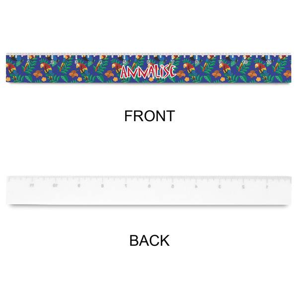 Parrots & Toucans Plastic Ruler - 12" - APPROVAL