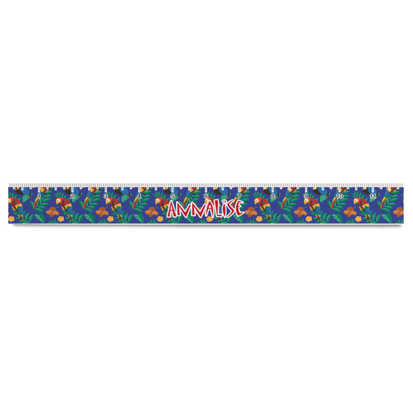 Parrots & Toucans Plastic Ruler - 12" - FRONT