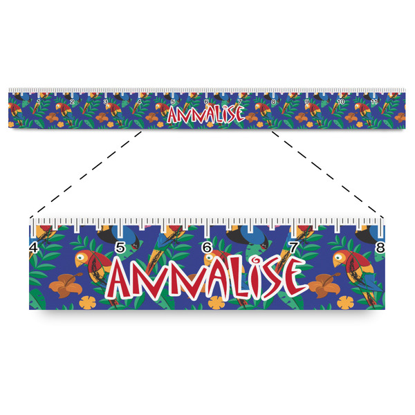 Custom Parrots & Toucans Plastic Ruler - 12" (Personalized)
