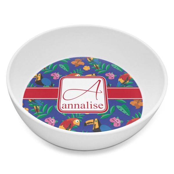 Custom Parrots & Toucans Melamine Bowl - 8 oz (Personalized)