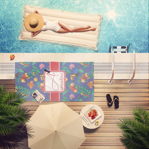 Parrots & Toucans Pool Towel Lifestyle