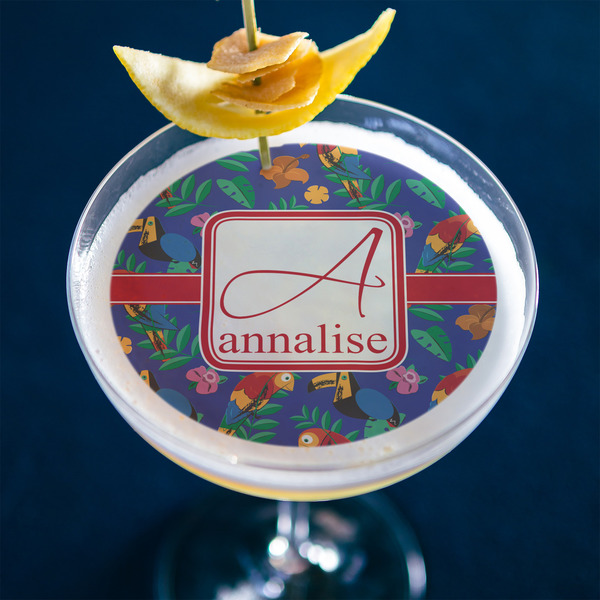 Parrots & Toucans Printed Drink Topper - Large - In Context