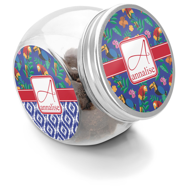 Custom Parrots & Toucans Puppy Treat Jar (Personalized)