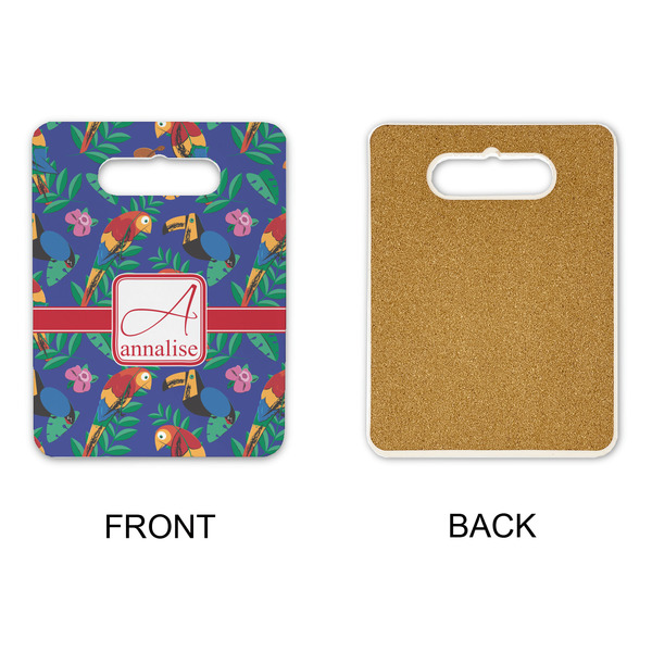 Parrots & Toucans Rectangle Trivet with Handle - APPROVAL