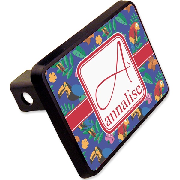 Custom Parrots & Toucans Rectangular Trailer Hitch Cover - 2" (Personalized)