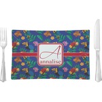 Parrots & Toucans Rectangular Glass Lunch / Dinner Plate - Single or Set (Personalized)