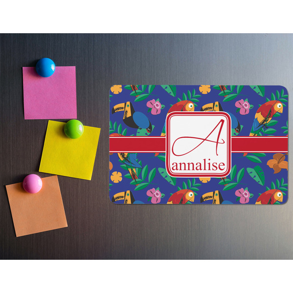 Parrots & Toucans Rectangular Fridge Magnet - LIFESTYLE