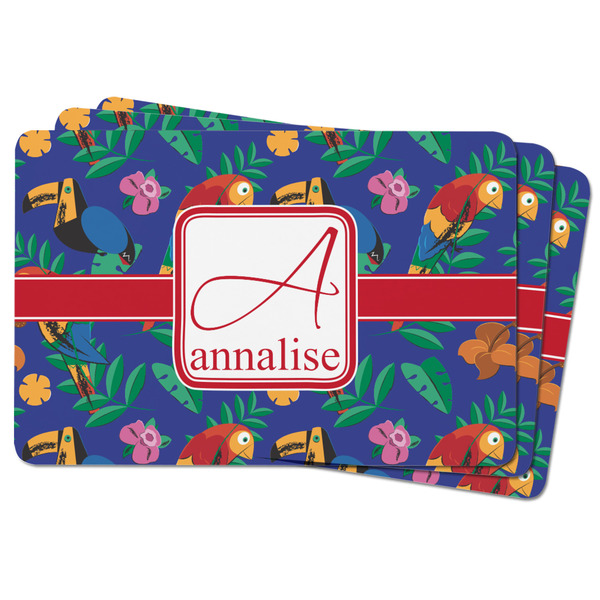 Parrots & Toucans Rectangular Fridge Magnet - THREE