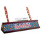Parrots & Toucans Red Mahogany Nameplates with Business Card Holder - Angle