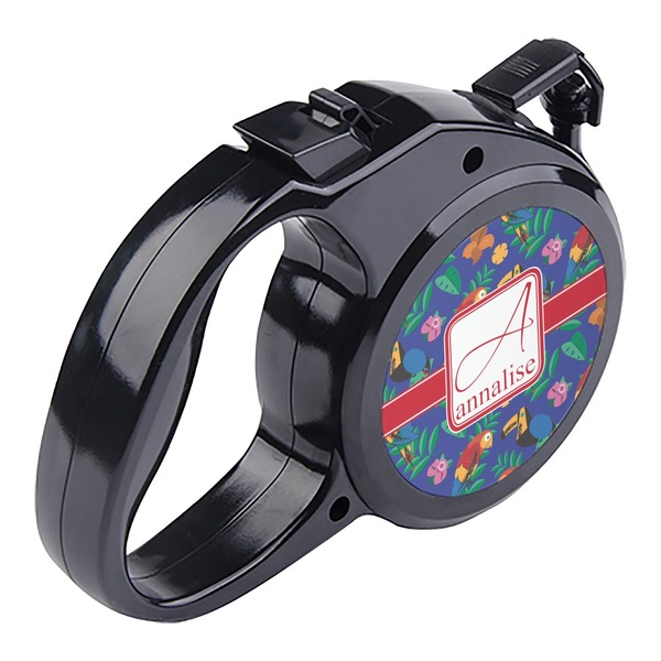 Parrots & Toucans Retractable Dog Leash - Angle