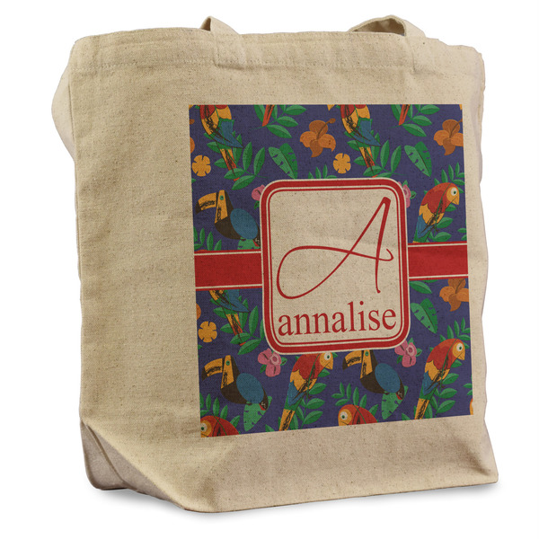Custom Parrots & Toucans Reusable Cotton Grocery Bag (Personalized)