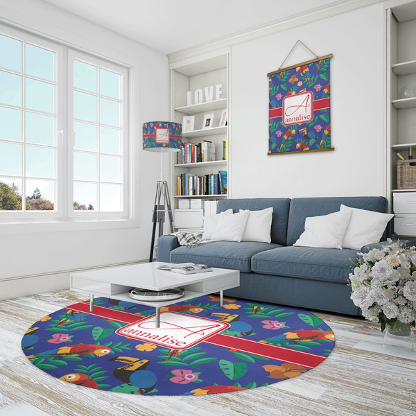 Parrots & Toucans Round Area Rug - IN CONTEXT