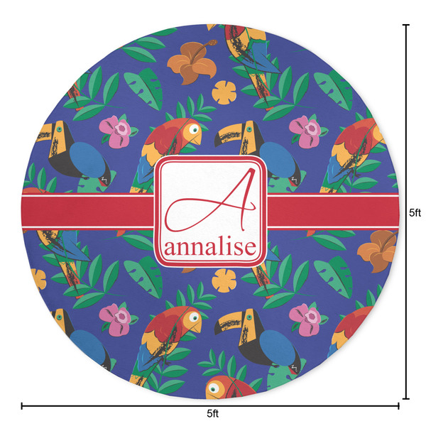 Parrots & Toucans Round Area Rug - Size