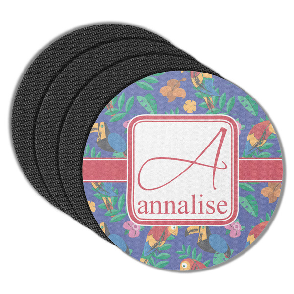 Parrots & Toucans Round Coaster Rubber Back - Main