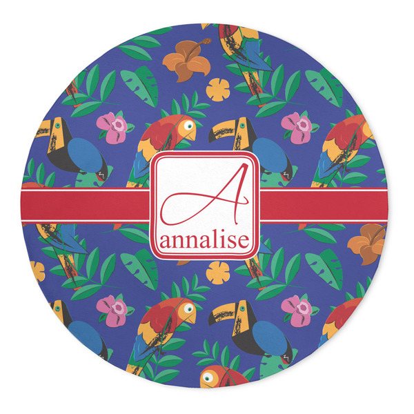 Custom Parrots & Toucans 5' Round Indoor Area Rug (Personalized)