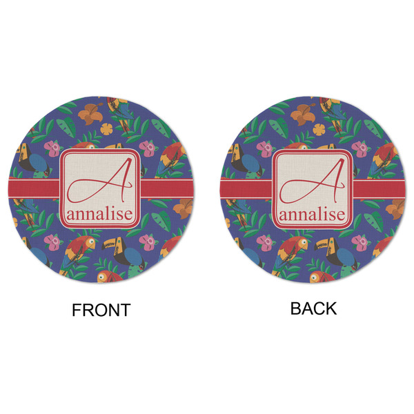 Parrots & Toucans Round Linen Placemats - APPROVAL (double sided)