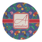 Parrots & Toucans Round Linen Placemat (Personalized)