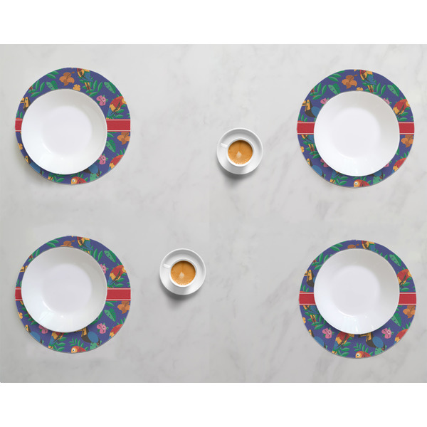 Parrots & Toucans Round Linen Placemats - LIFESTYLE (set of 4)