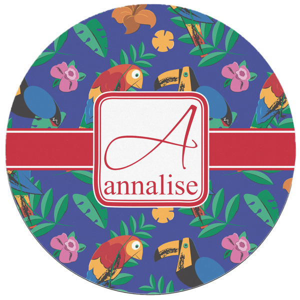 Parrots & Toucans Round Mousepad - APPROVAL
