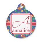 Parrots & Toucans Round Pet ID Tag - Small (Personalized)