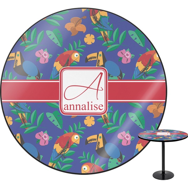 Custom Parrots & Toucans Round Table (Personalized)