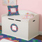 Parrots & Toucans Round Wall Decal on Toy Chest