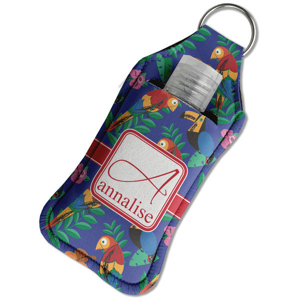 Parrots & Toucans Sanitizer Holder Keychain - Large in Case