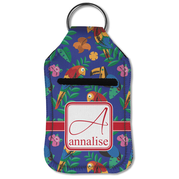 Parrots & Toucans Sanitizer Holder Keychain - Small (Front Flat)