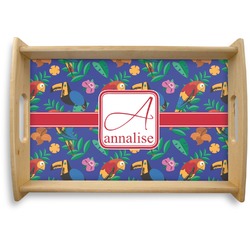 Parrots & Toucans Natural Wooden Tray - Small (Personalized)