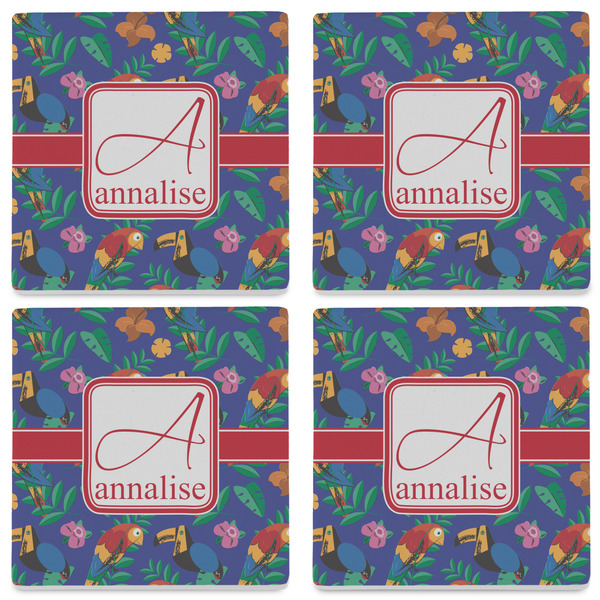 Parrots & Toucans Set of 4 Sandstone Coasters - See All 4 View