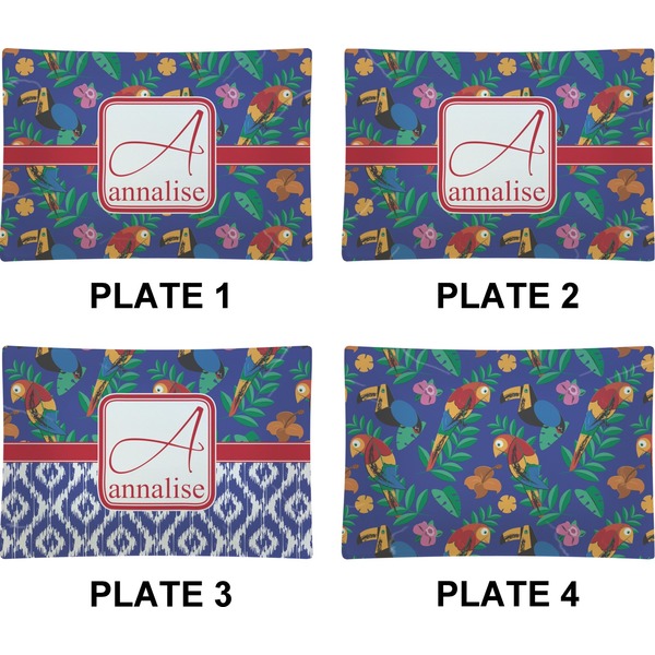 Parrots & Toucans Set of Rectangular Appetizer / Dessert Plates (Approval)