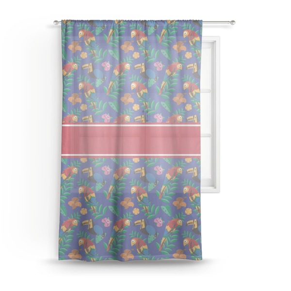 Custom Parrots & Toucans Sheer Curtain - 50"x84"