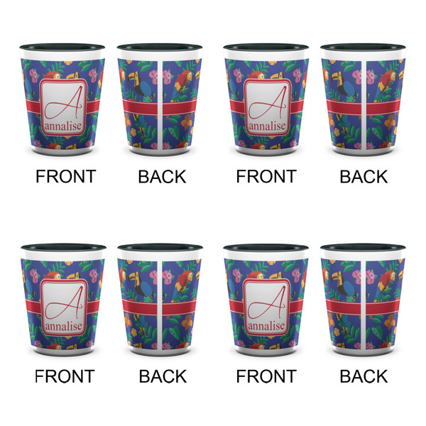 Parrots & Toucans Shot Glassess - Two Tone - Set of 4 - APPROVAL