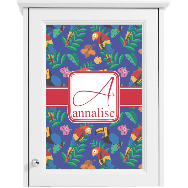 Parrots & Toucans Single White Cabinet Decal