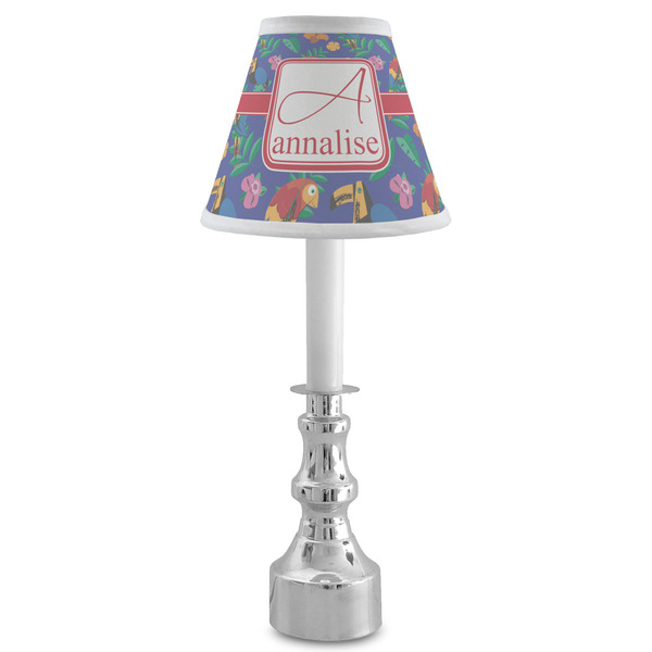 Parrots & Toucans Small Chandelier Lamp - LIFESTYLE (on candle stick)