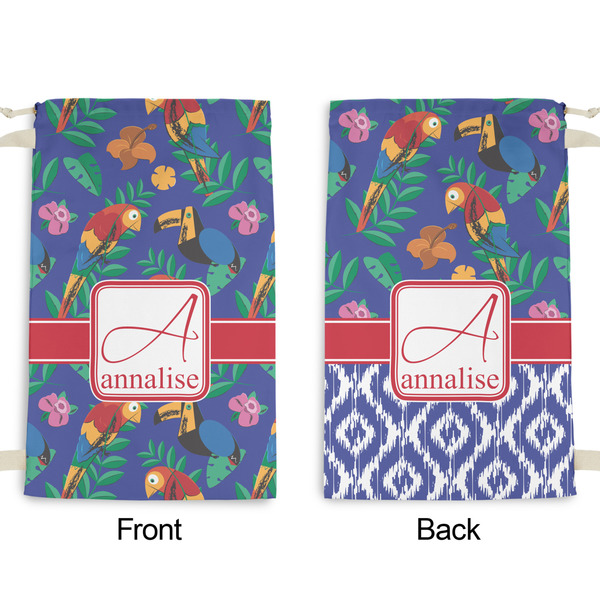 Parrots & Toucans Small Laundry Bag - Front & Back View