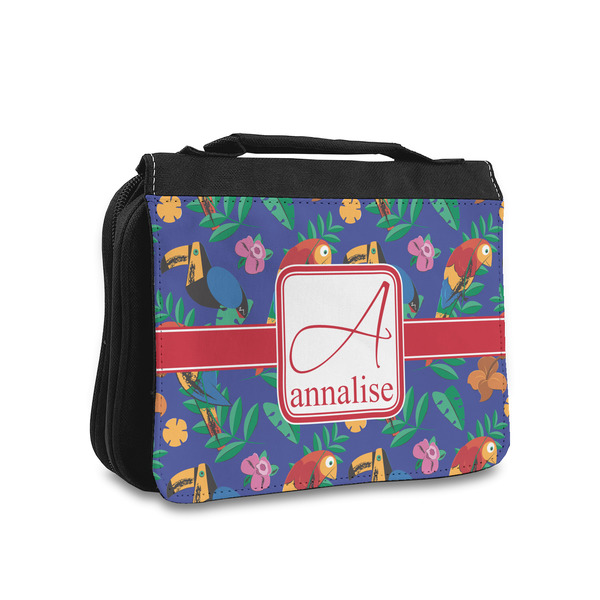 Custom Parrots & Toucans Toiletry Bag - Small (Personalized)