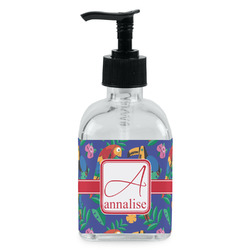 Parrots & Toucans Glass Soap & Lotion Bottle - Single Bottle (Personalized)
