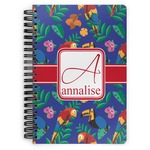 Parrots & Toucans Spiral Notebook - 7x10 w/ Name and Initial