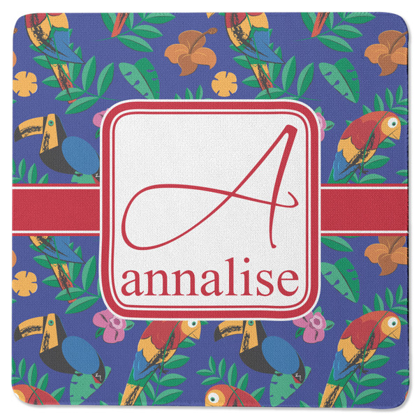 Parrots & Toucans Square Coaster Rubber Back - Single