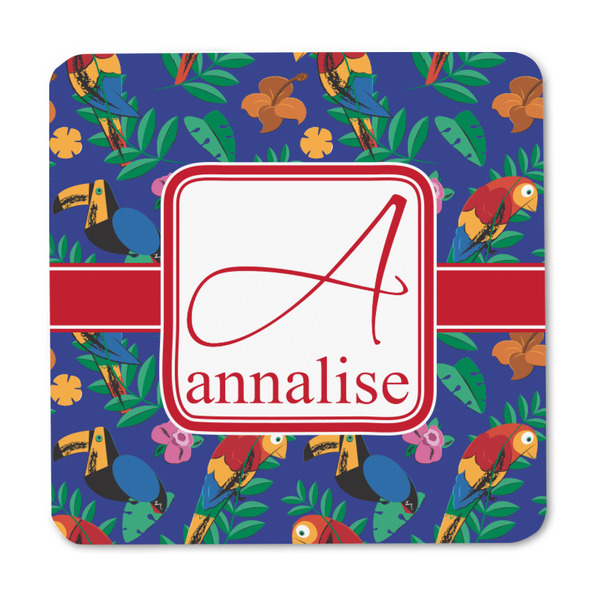 Parrots & Toucans Square Fridge Magnet - FRONT