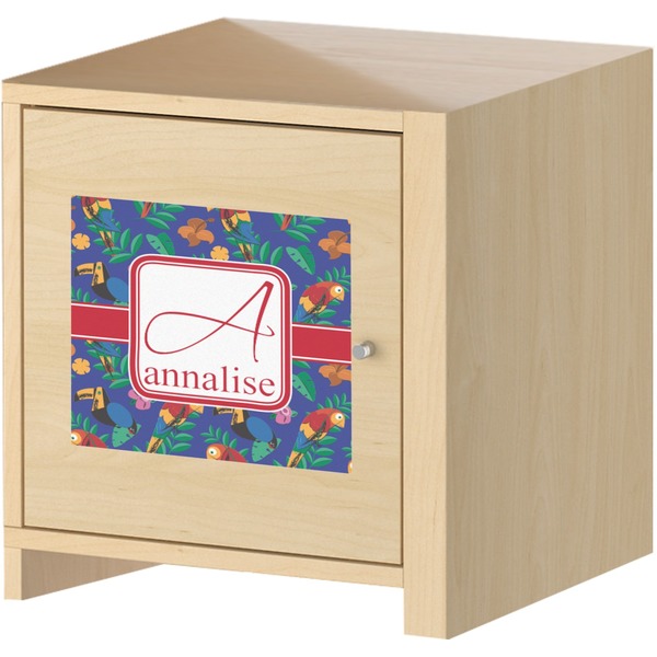 Parrots & Toucans Square Wall Decal on Wooden Cabinet