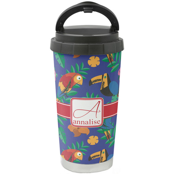 Custom Parrots & Toucans Stainless Steel Coffee Tumbler (Personalized)