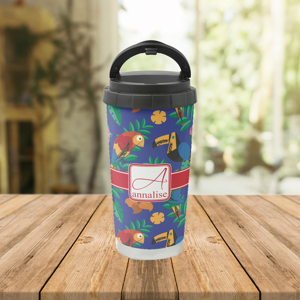 Parrots & Toucans Stainless Steel Travel Cup Lifestyle