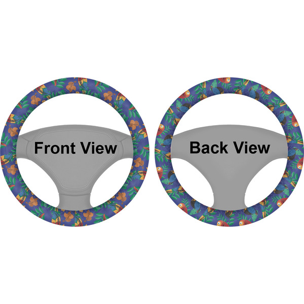 Parrots & Toucans Steering Wheel Cover- Front and Back