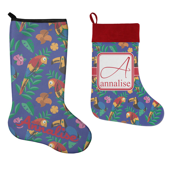 Parrots & Toucans Stockings - Side by Side compare